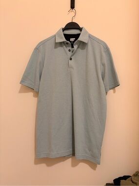 Lands' End Men's Pale Blue Textured Polo